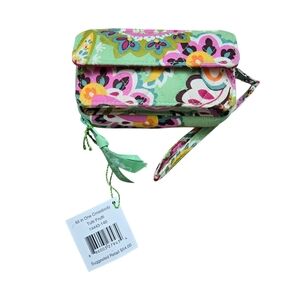 Vera Bradley Tutti Frutti All In One Green Small Crossbody Wallet